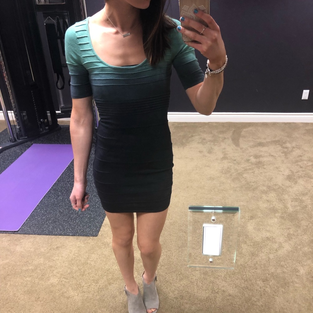 Caruso Caruso Green/Blue Gradient Bodycon Dress